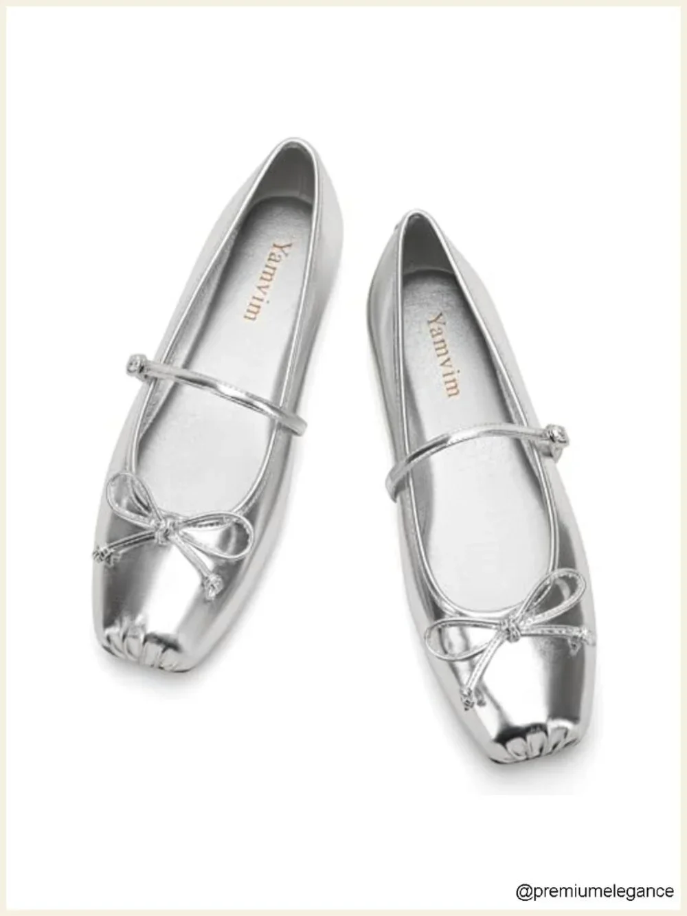 Square Toe Mary Jane Ballet Flats with Bow Buckle Strap – Cushioned PU